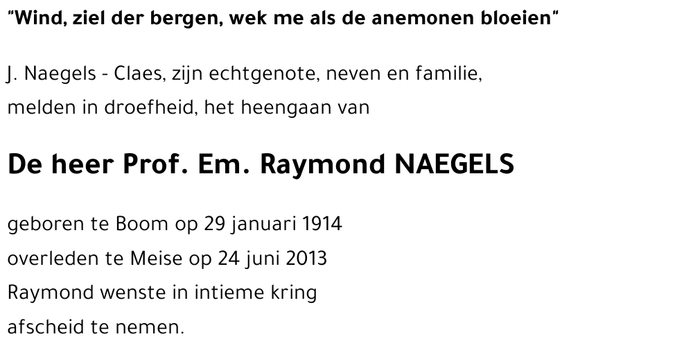 Raymond NAEGELS