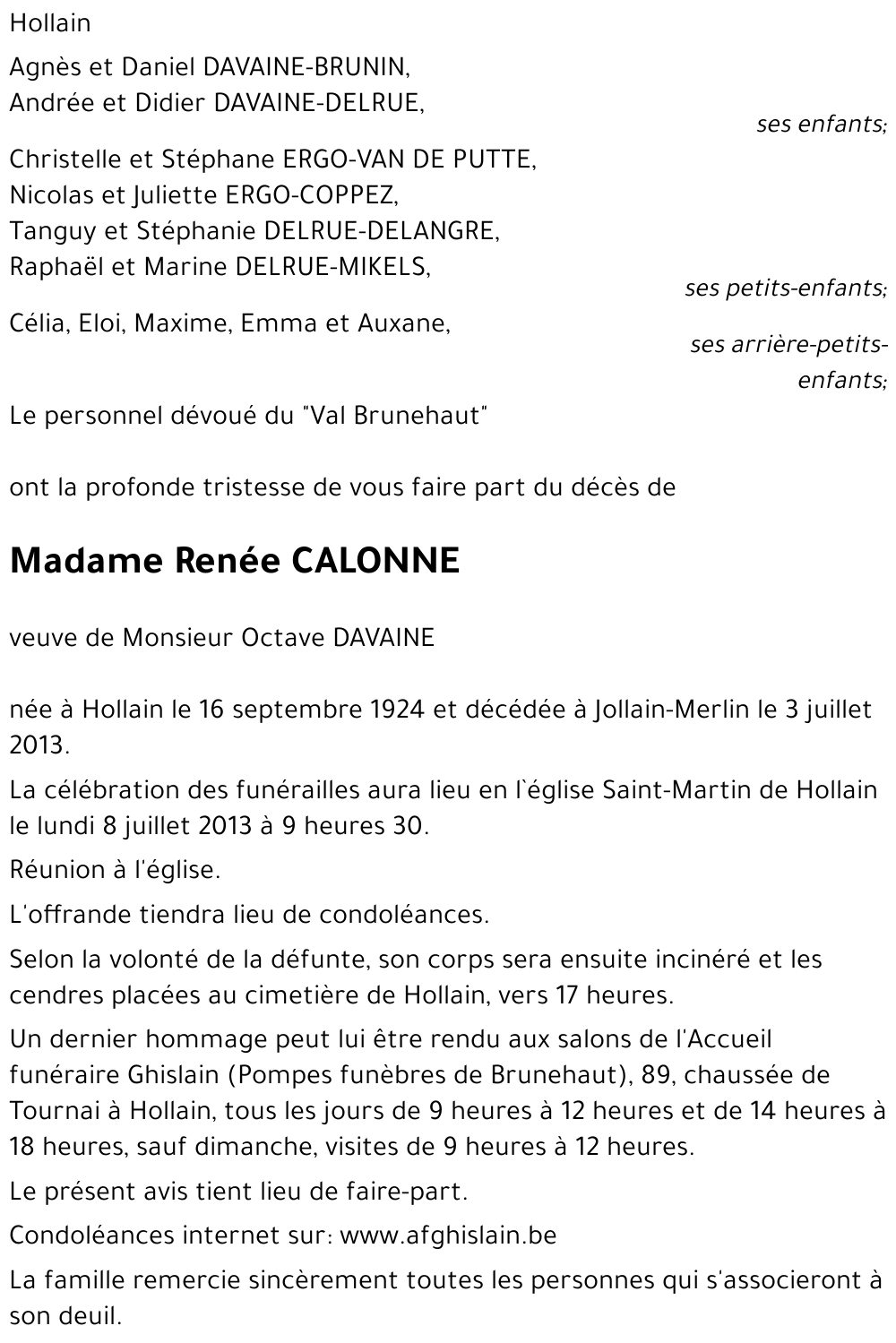 Renée CALONNE