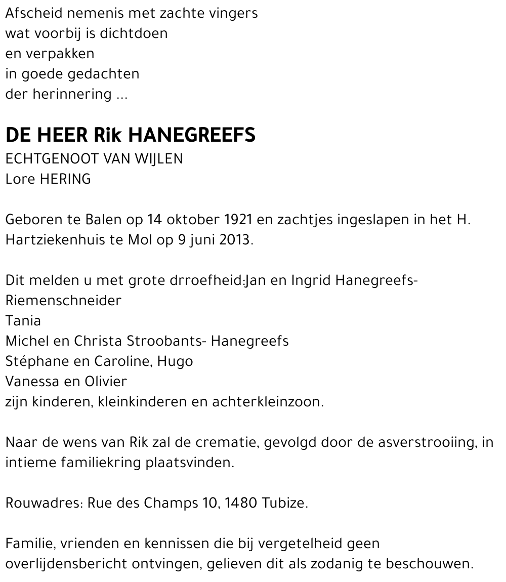 Rik Hanegreefs