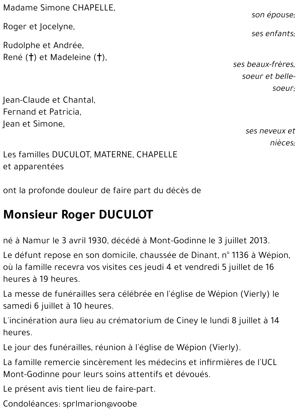 Roger DUCULOT