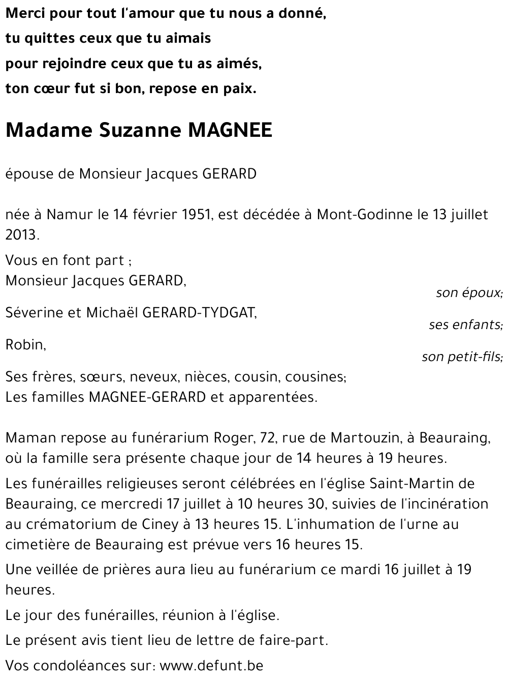 Suzanne MAGNEE