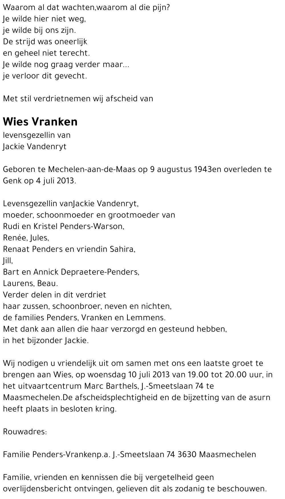 Wies Vranken