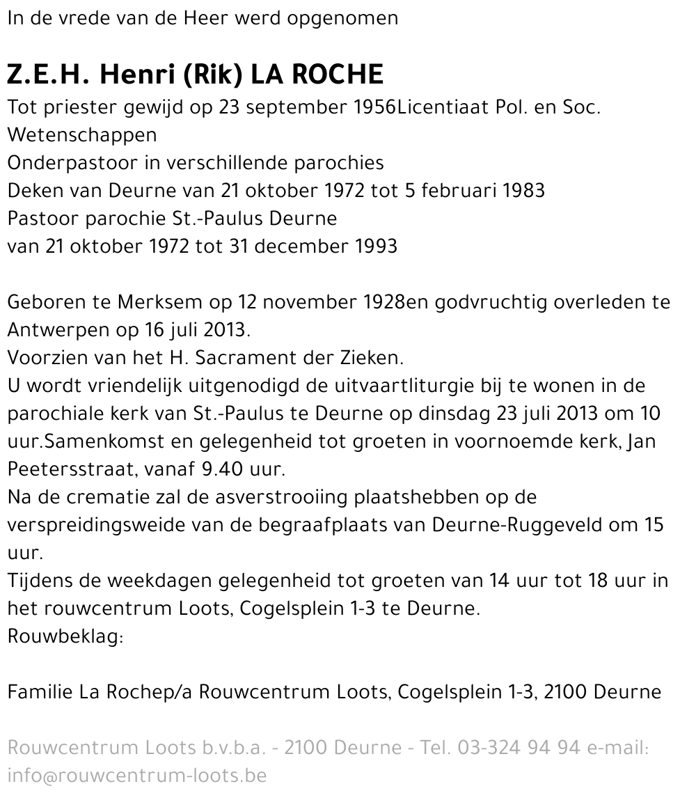 Z.E.H. Henri (Rik) La Roche