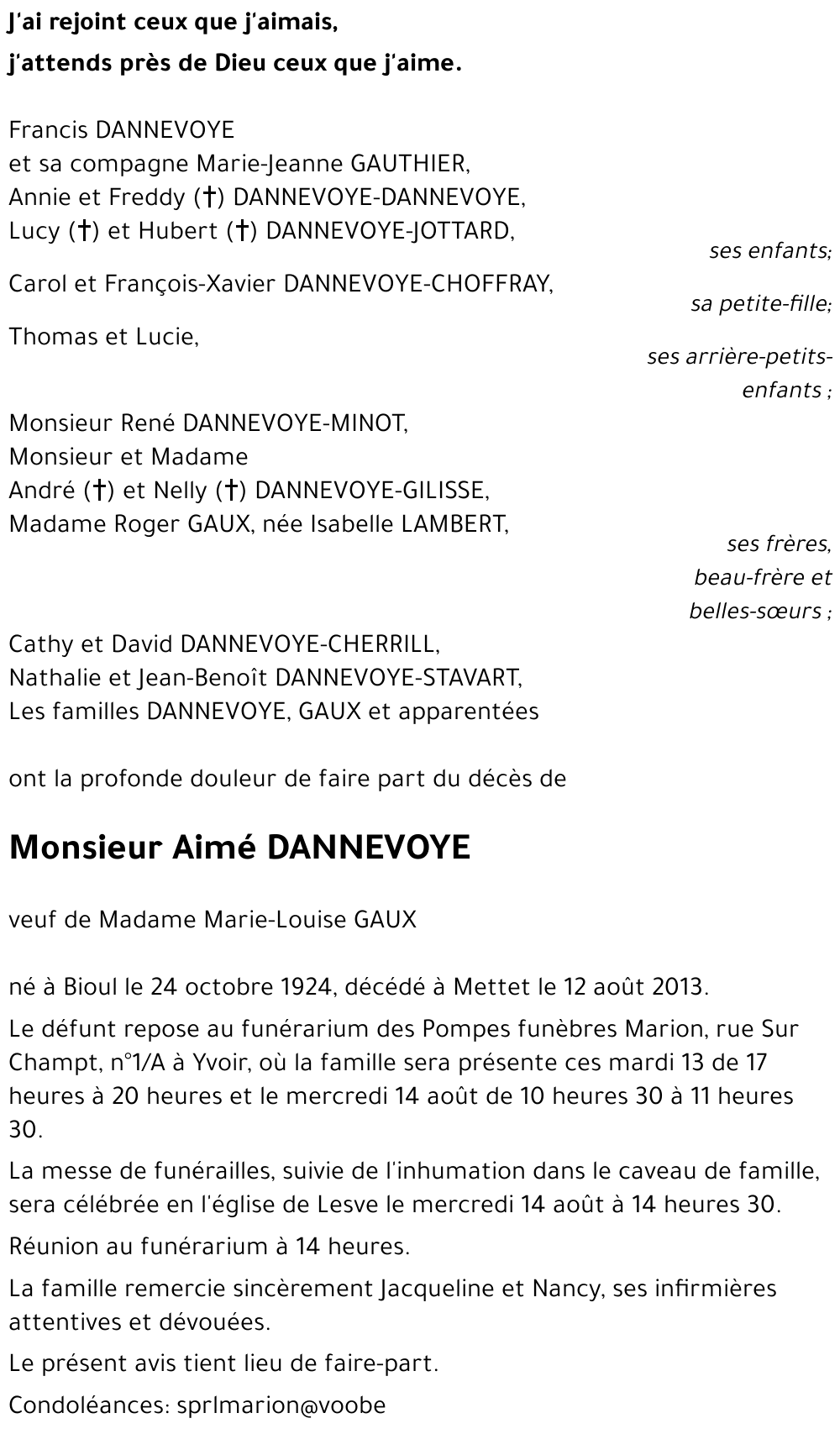 Aimé DANNEVOYE