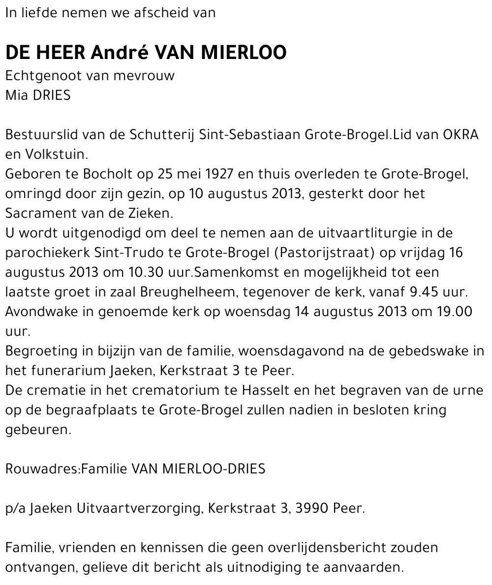 André VAN MIERLOO