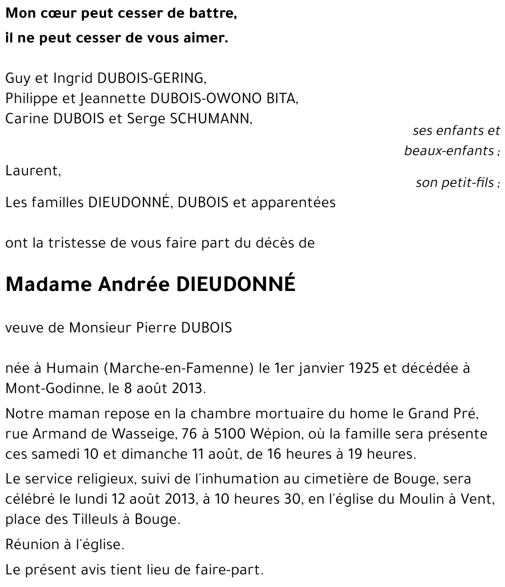 Andrée DIEUDONNÉ