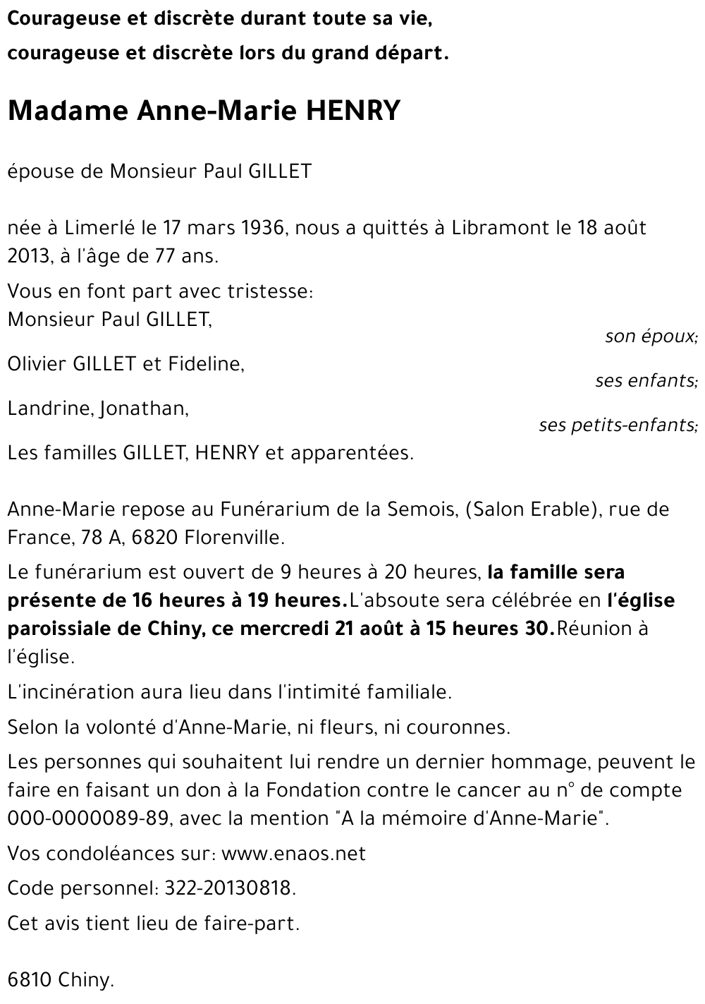 Anne-Marie HENRY
