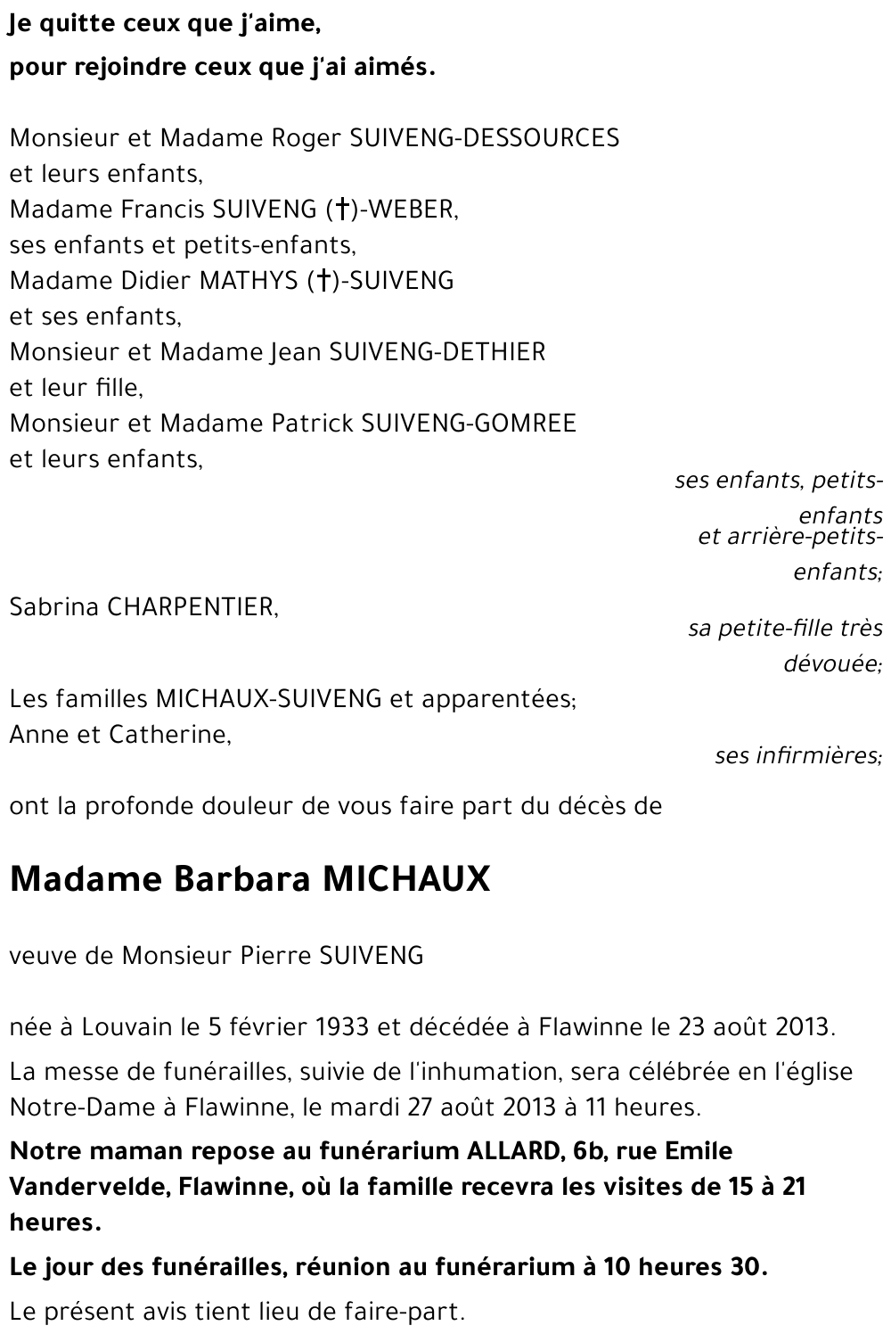 Barbara MICHAUX