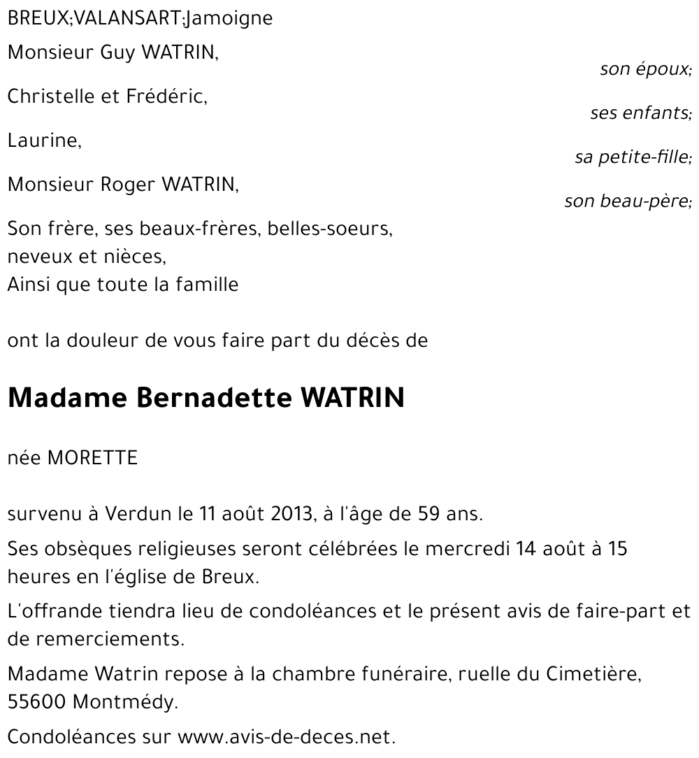 Bernadette WATRIN