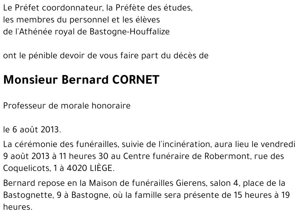 Bernard CORNET