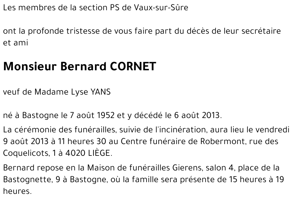 Bernard CORNET