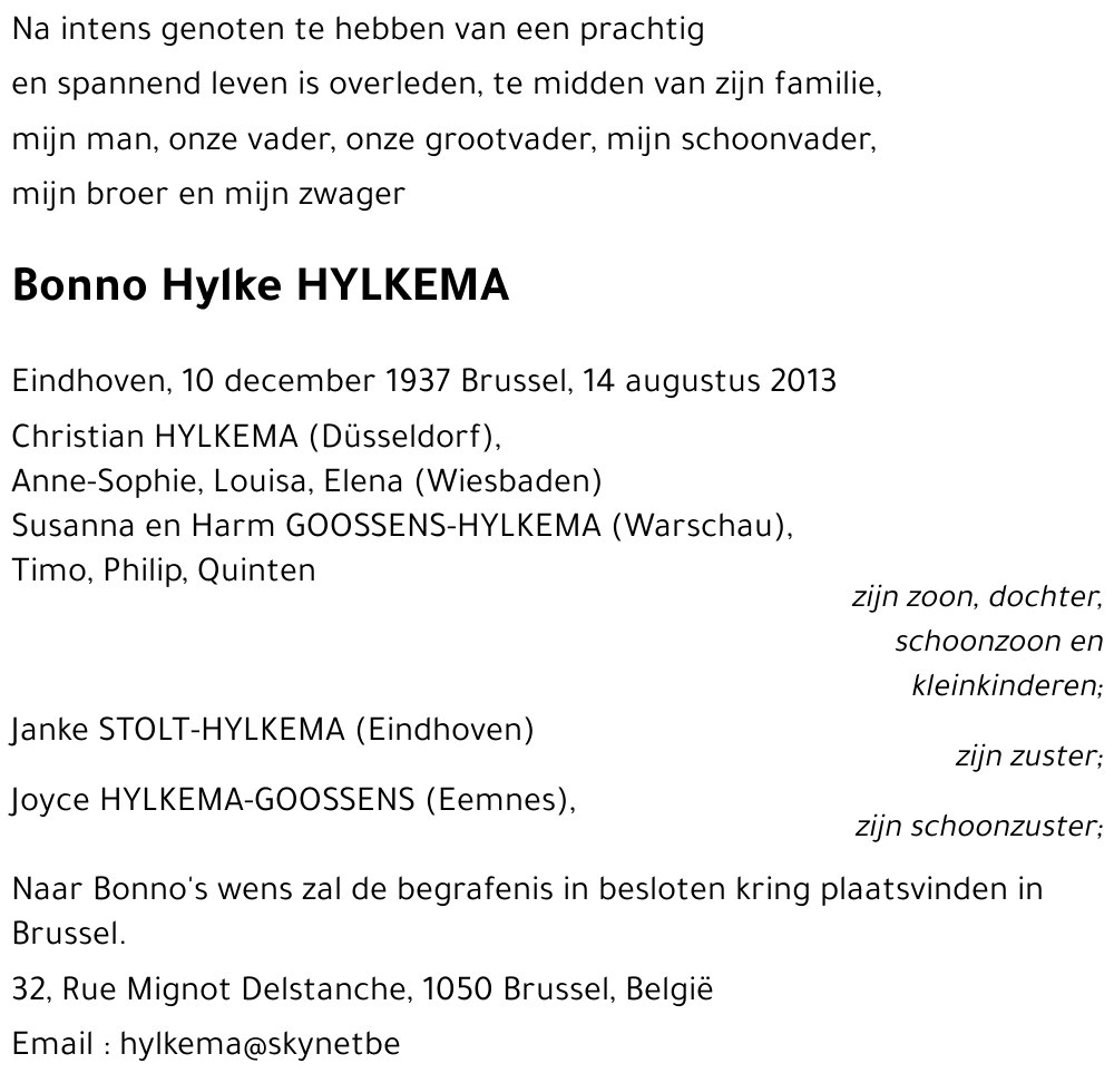 Bonno Hylke HYLKEMA