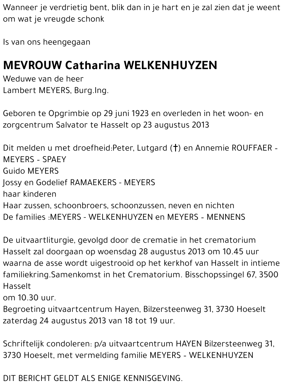 Catharina WELKENHUYZEN