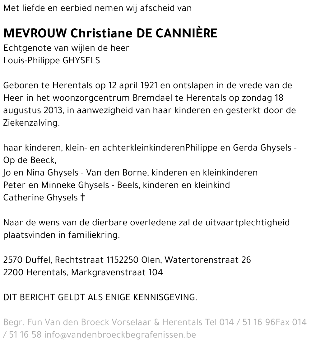 Christiane De Cannière