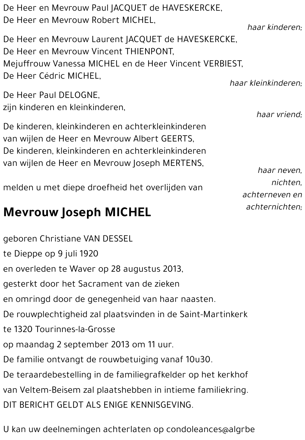 Christiane VAN DESSEL