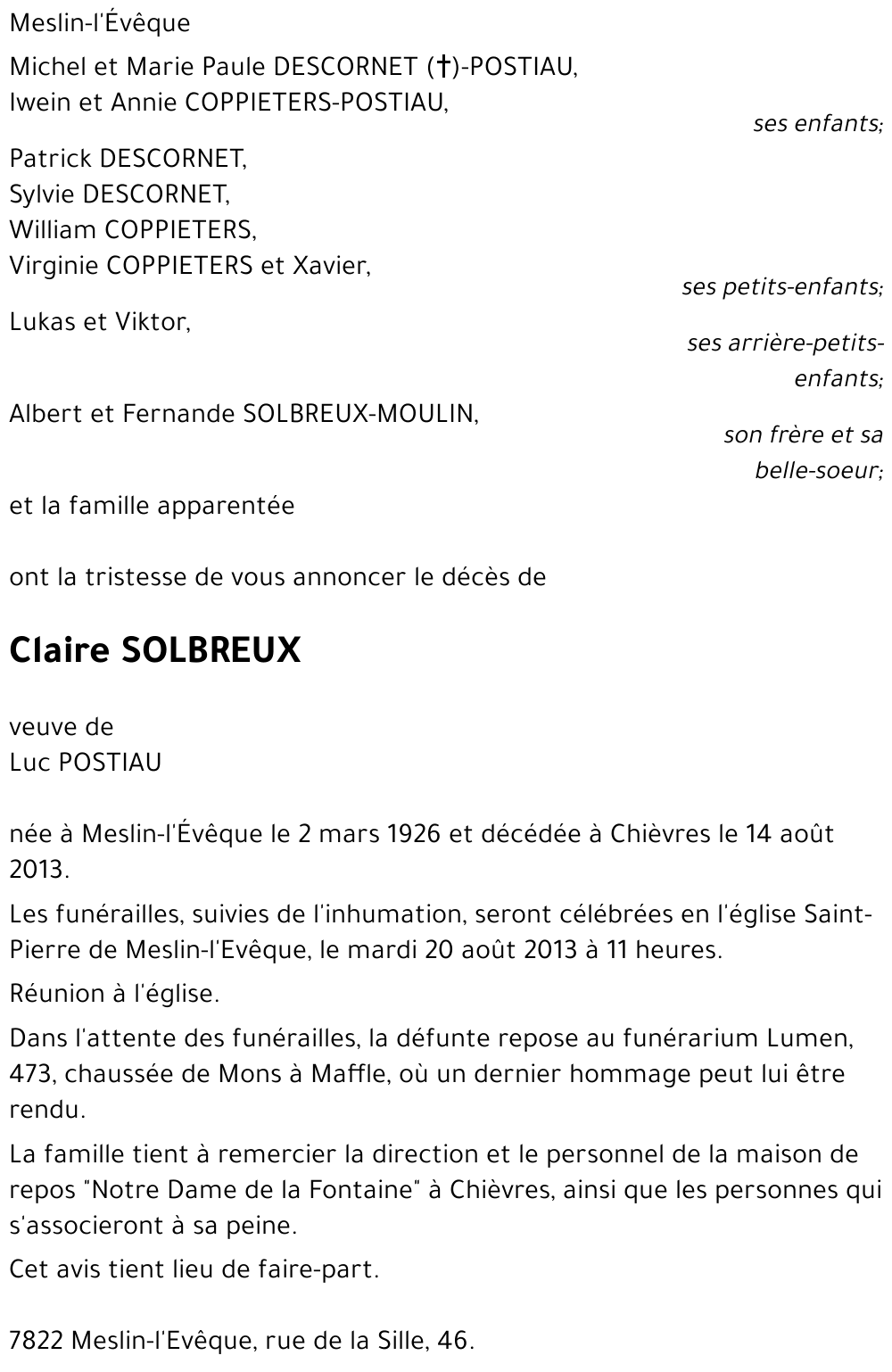 Claire SOLBREUX