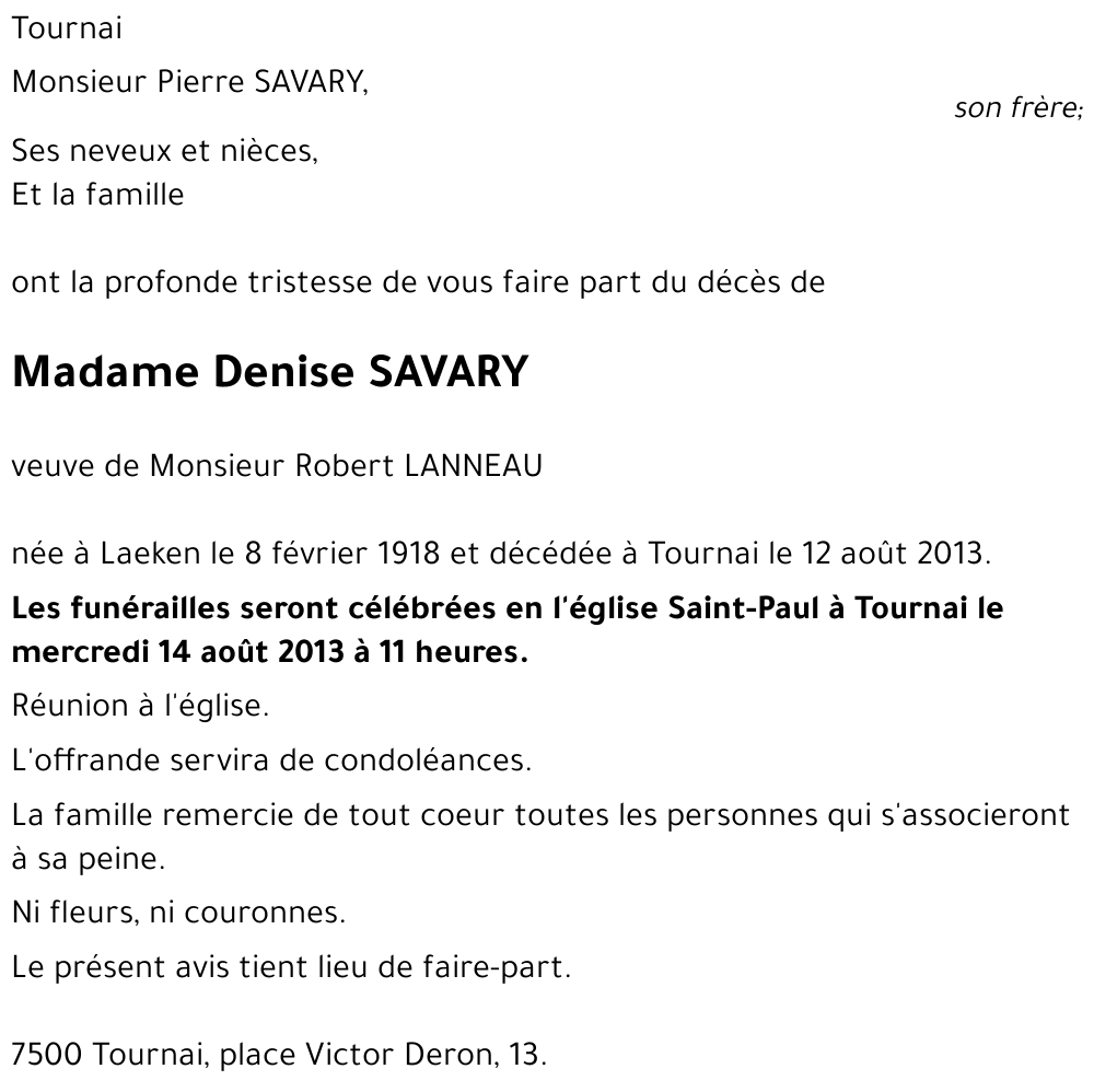 Denise SAVARY