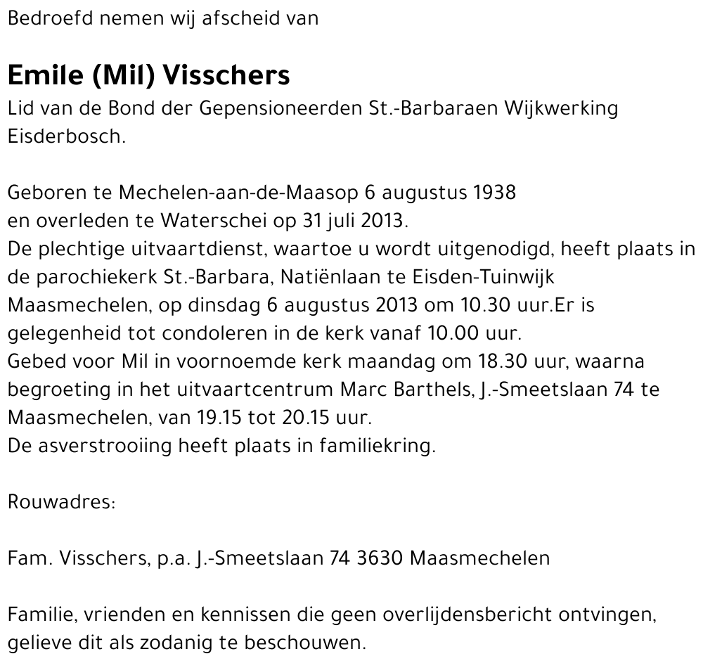 Emile (Mil) Visschers