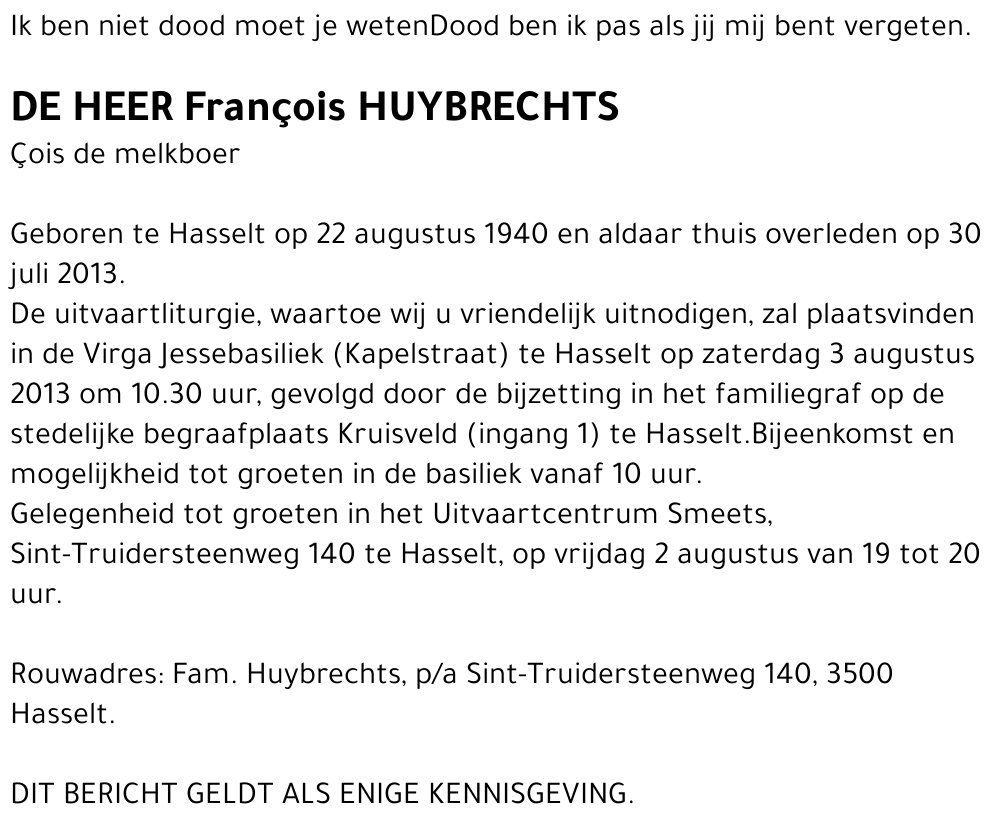 François Huybrechts