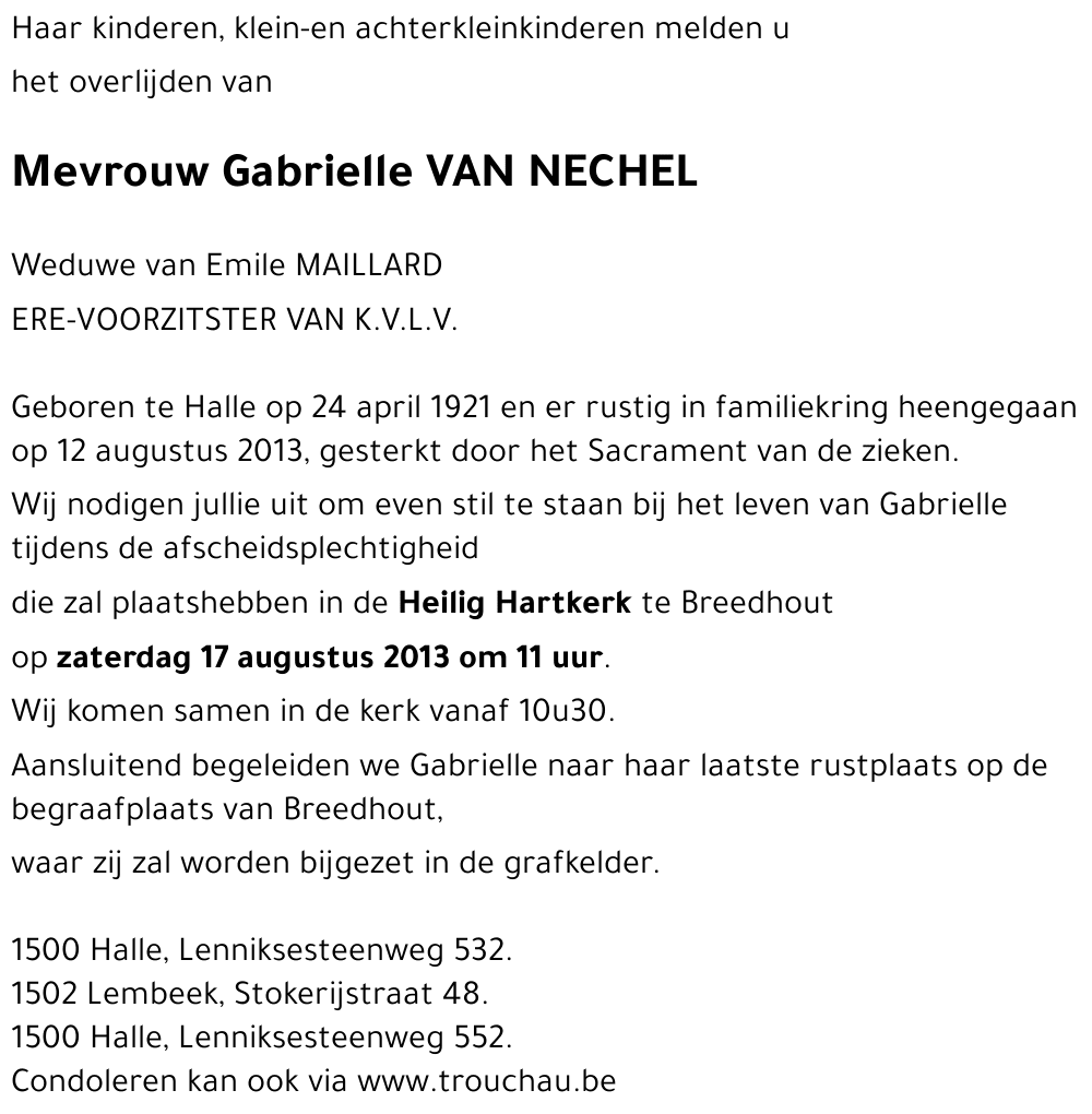 Gabrielle VAN NECHEL