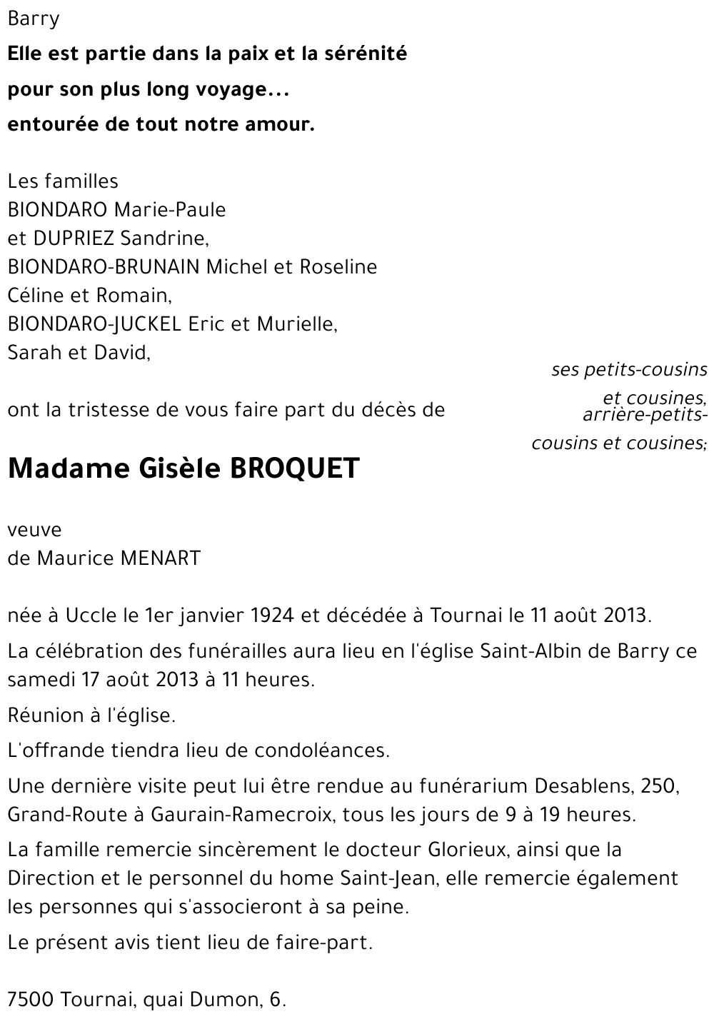 Gisèle BROQUET