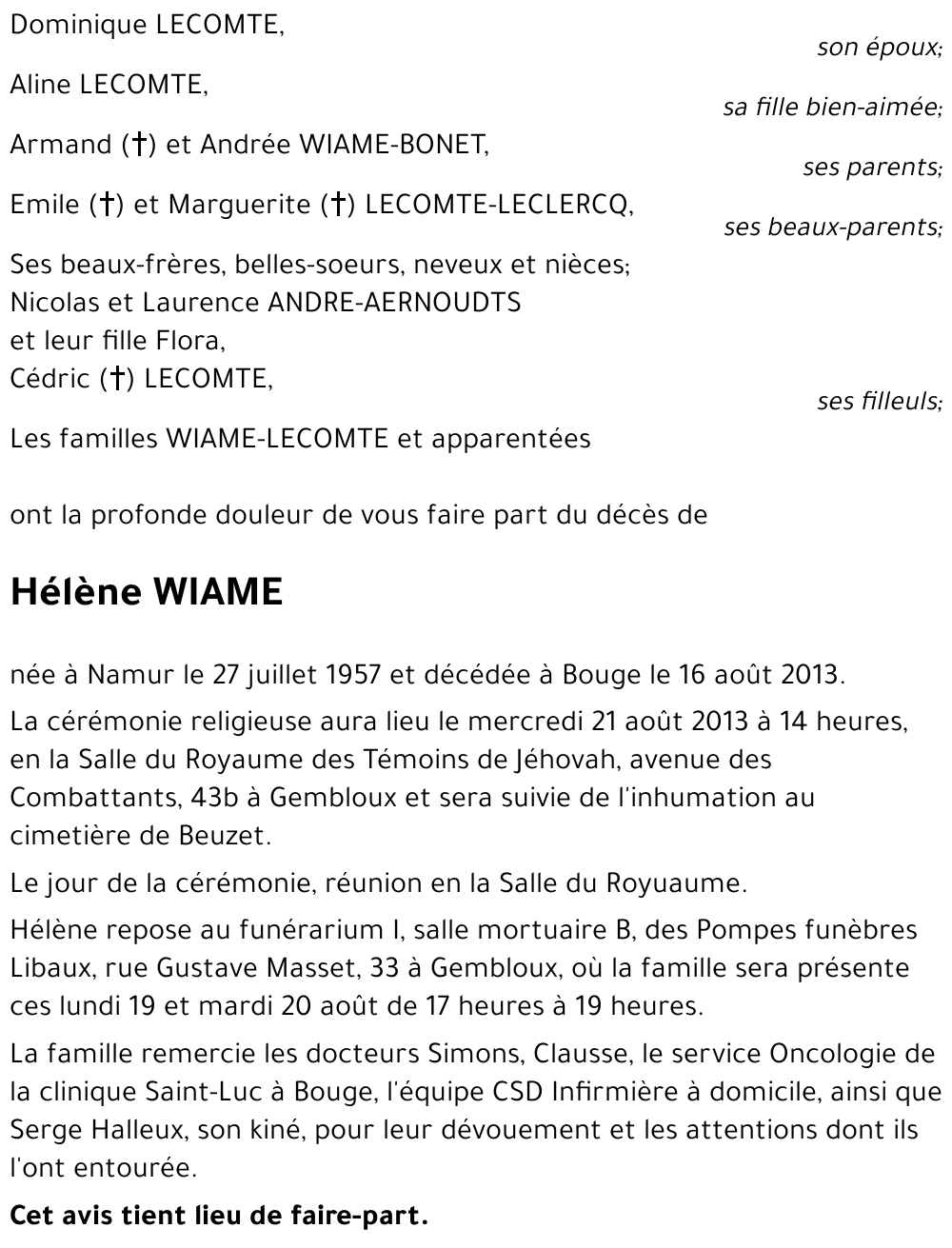 Hélène WIAME