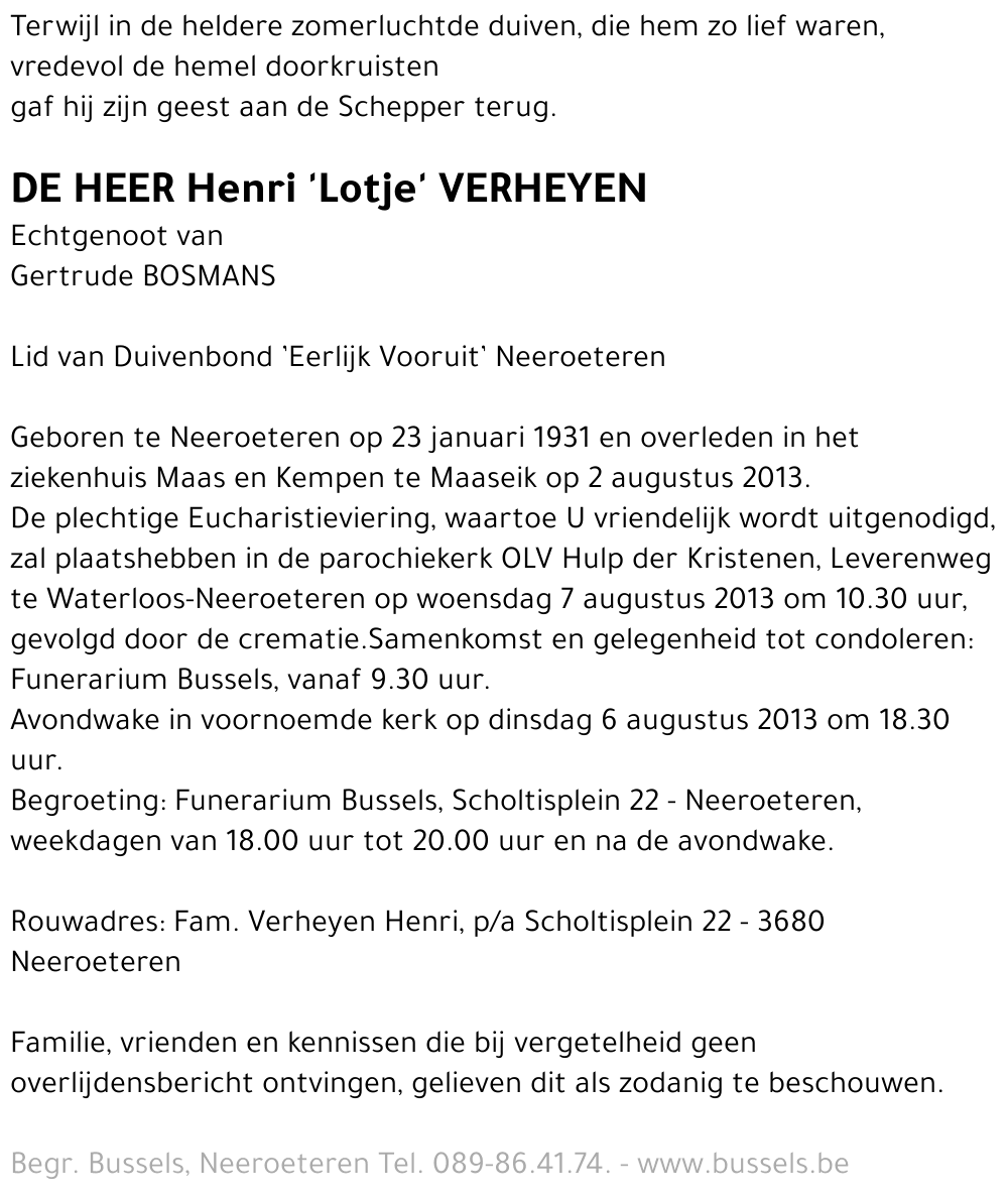 Henri 'Lotje' VERHEYEN