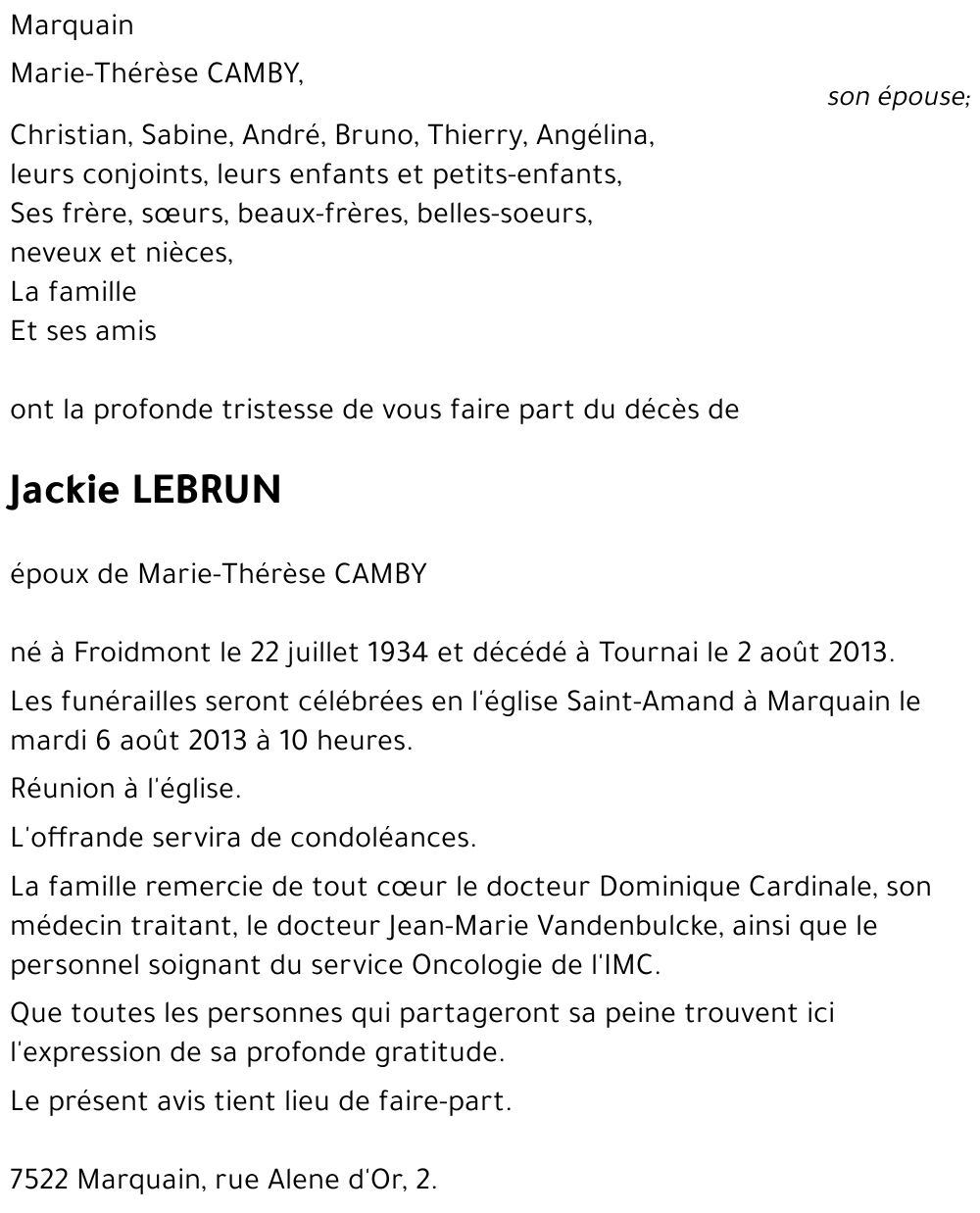 Jackie LEBRUN