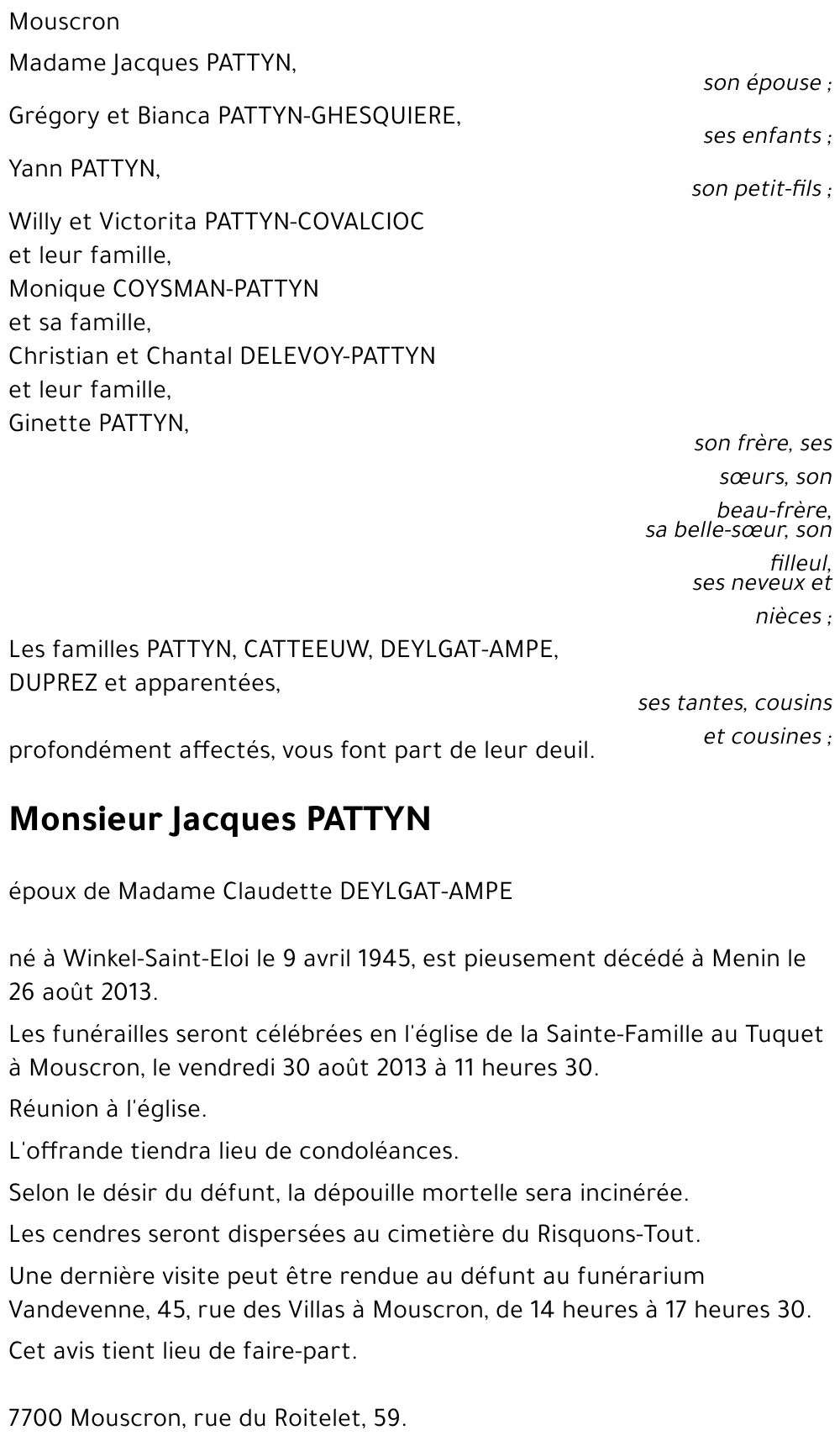 Jacques PATTYN