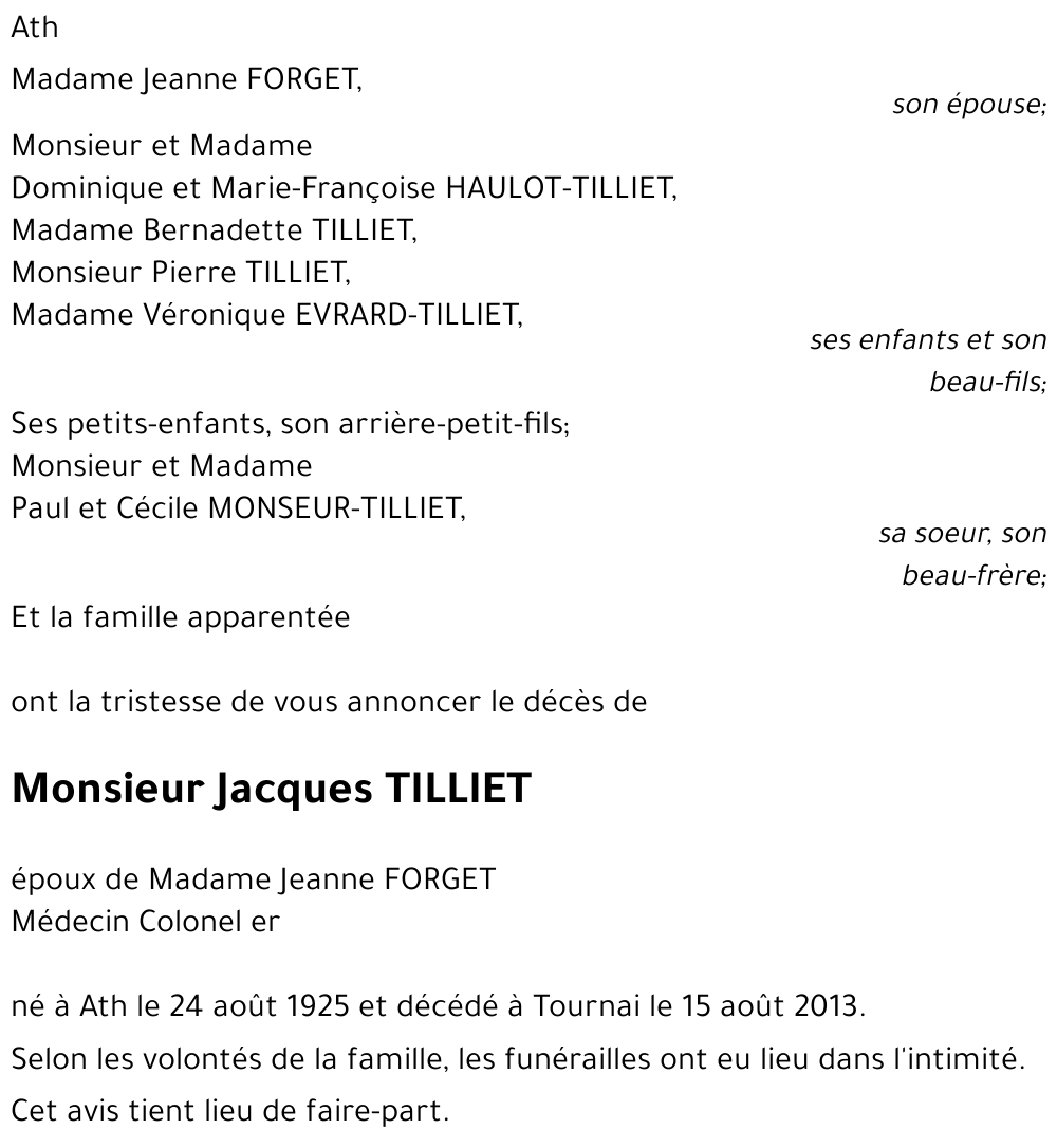 Jacques TILLIET