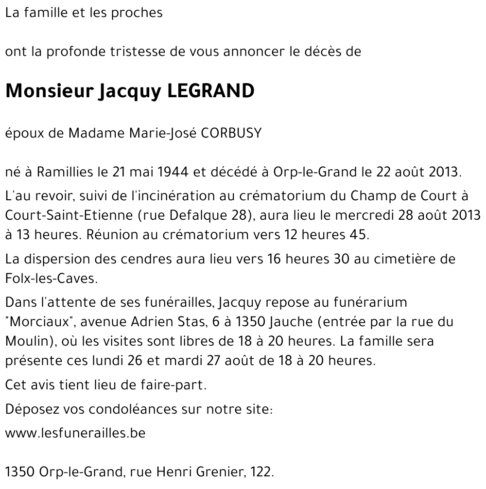 Jacquy LEGRAND