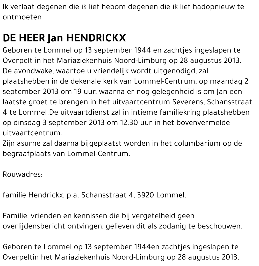 Jan Hendrickx