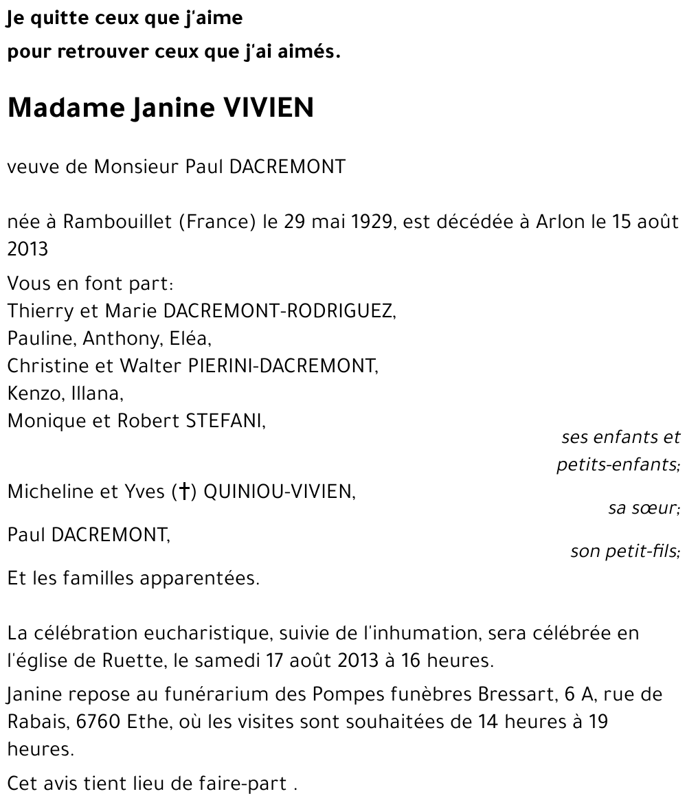 Janine VIVIEN