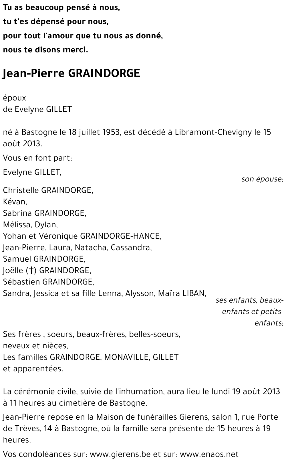 Jean-Pierre GRAINDORGE