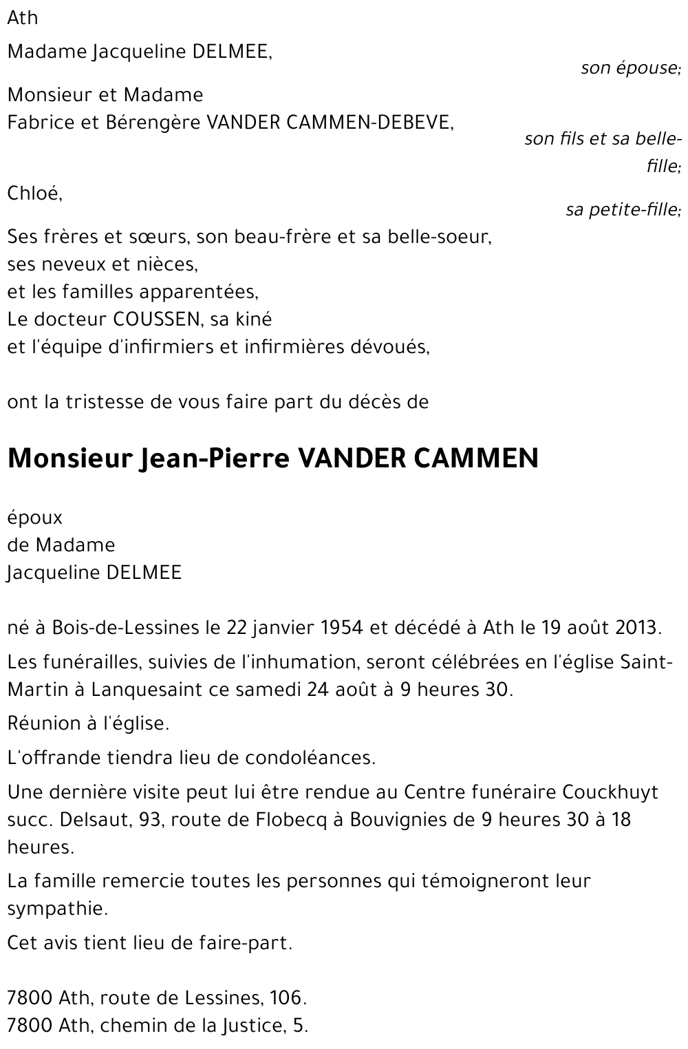 Jean-Pierre VANDER CAMMEN