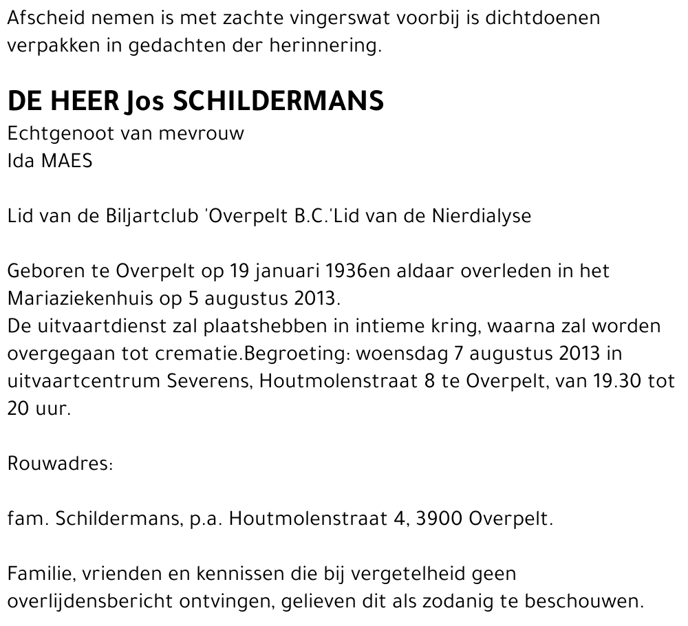 Jos Schildermans