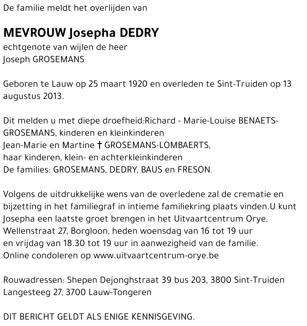Josepha Dedry