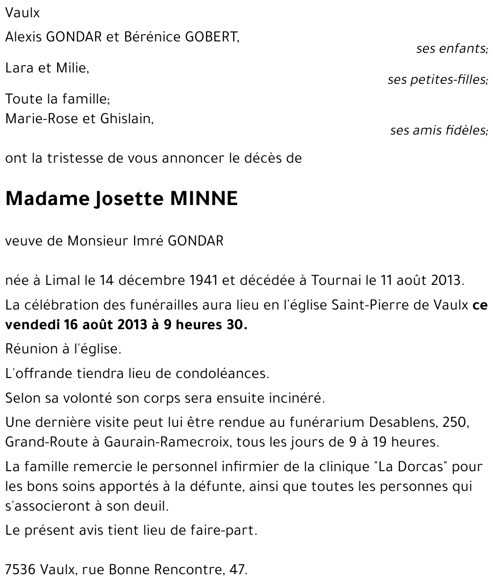 Josette MINNE