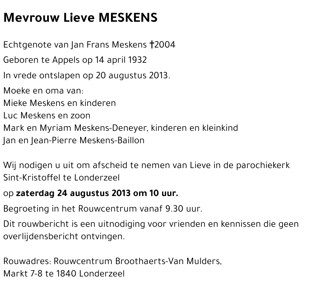 Lieve MESKENS