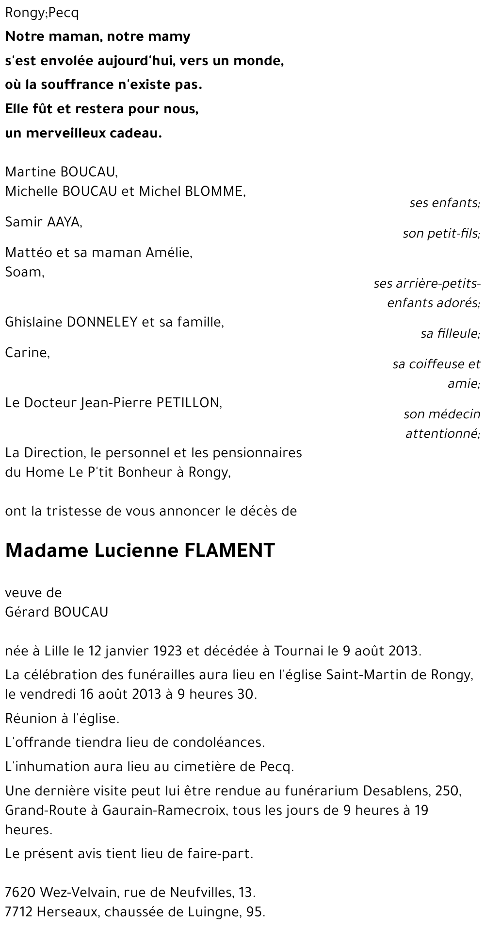 Lucienne FLAMENT