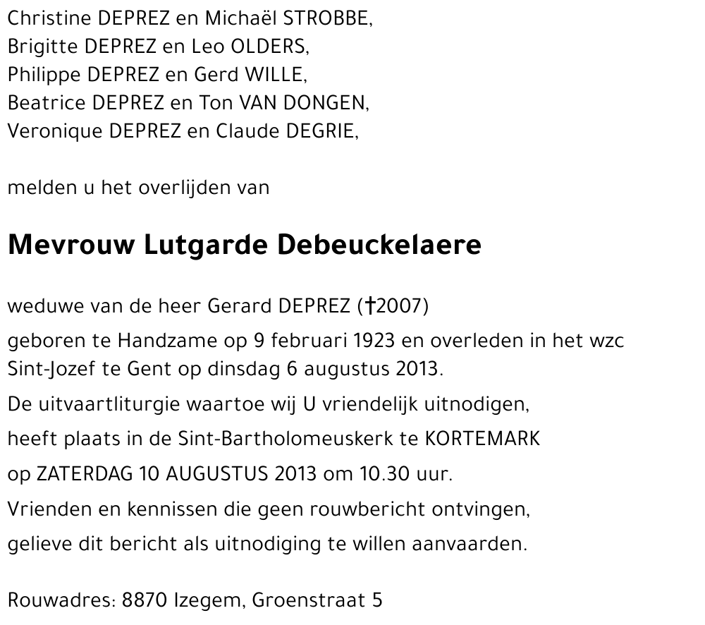 Lutgarde Debeuckelaere