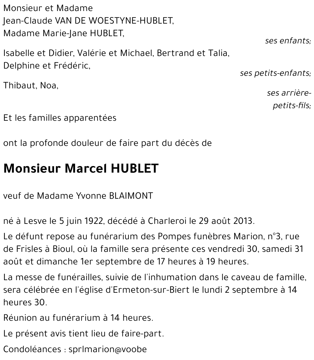 Marcel HUBLET
