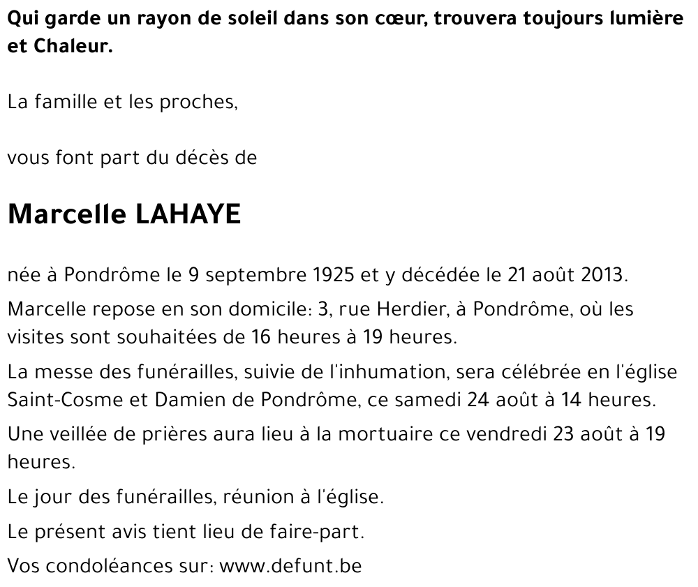 Marcelle LAHAYE