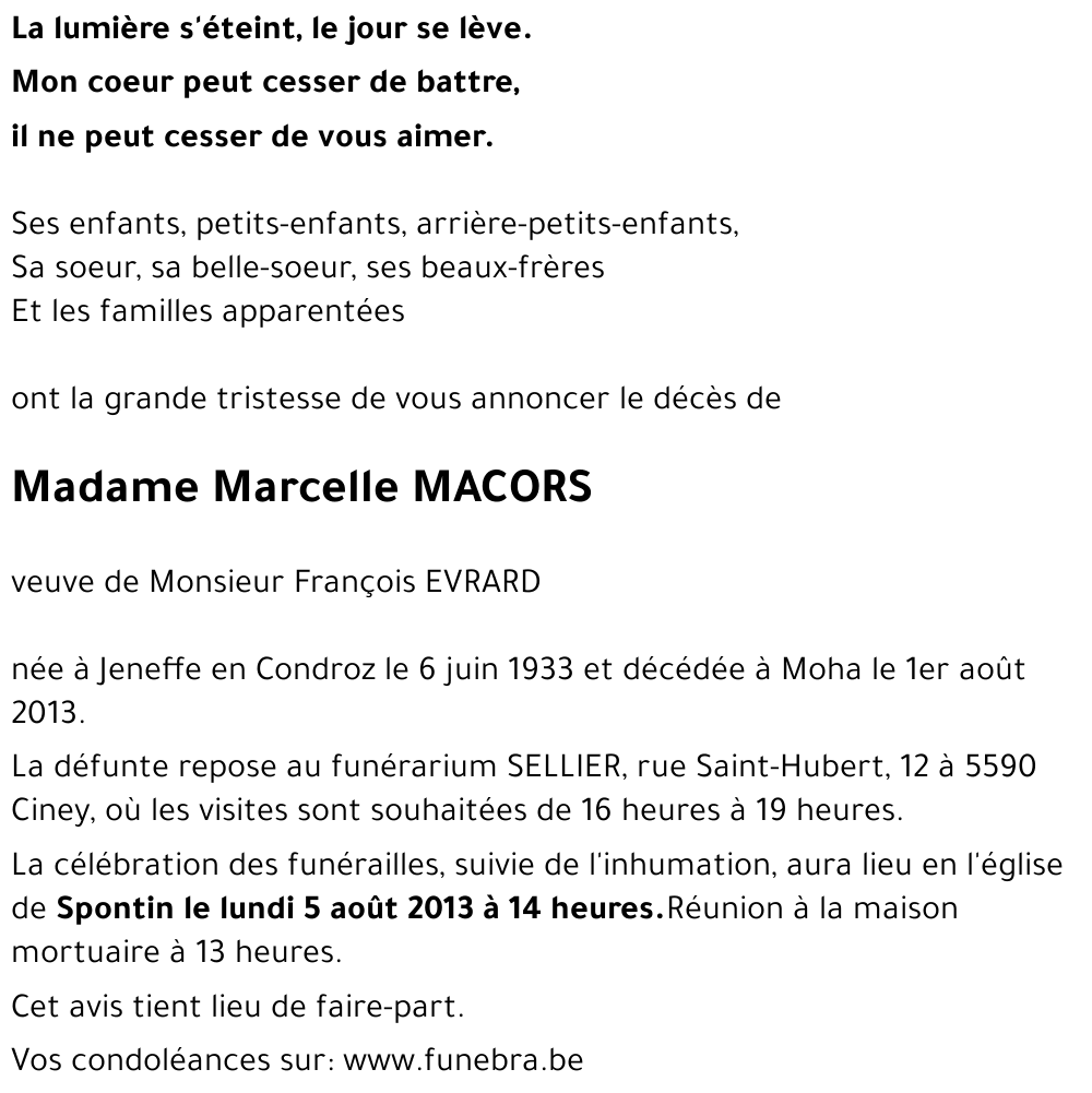 Marcelle MACORS