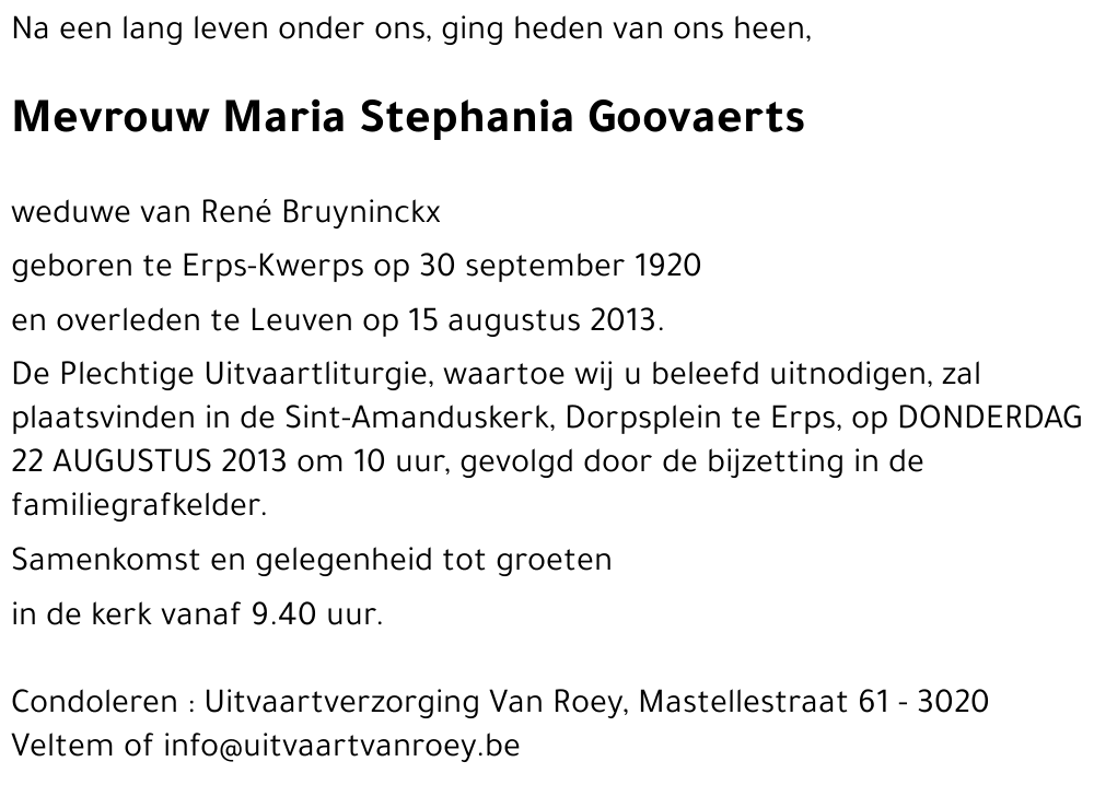 Maria Stephania Goovaerts