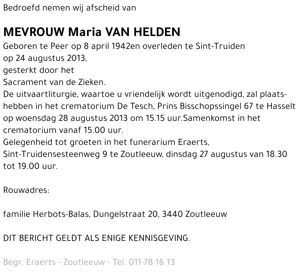 Maria Van Helden