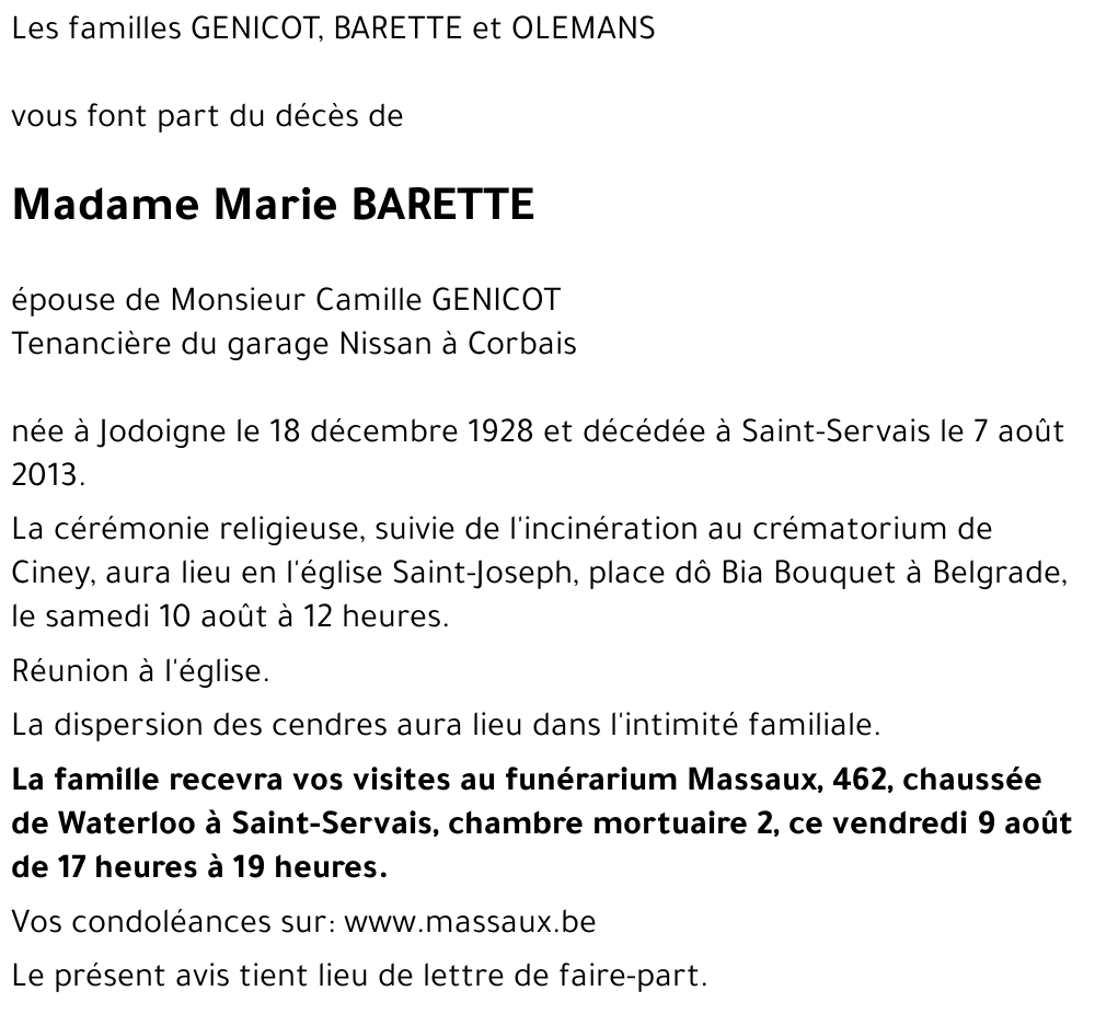 Marie BARETTE