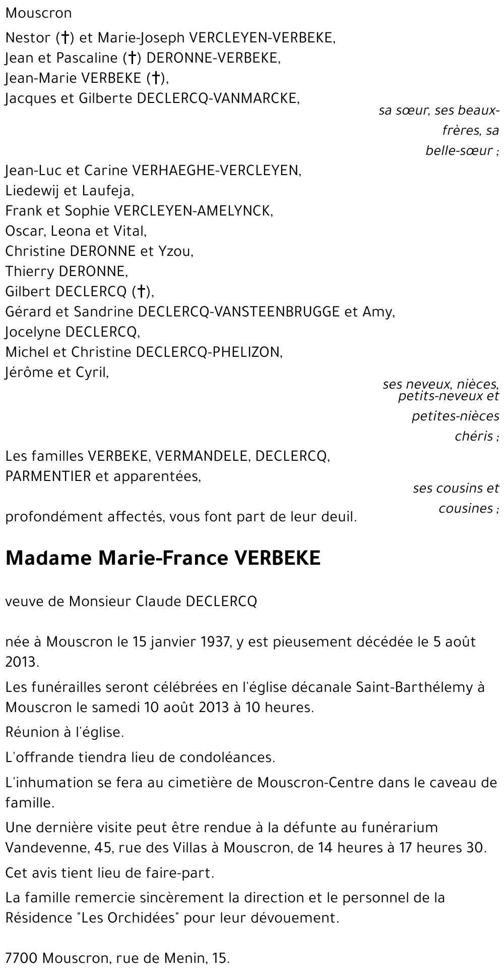 Marie-France VERBEKE