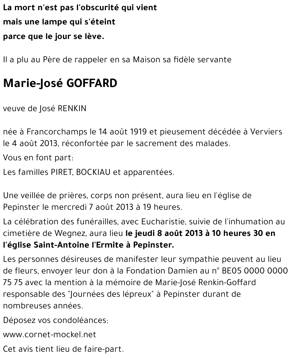 Marie-José GOFFARD