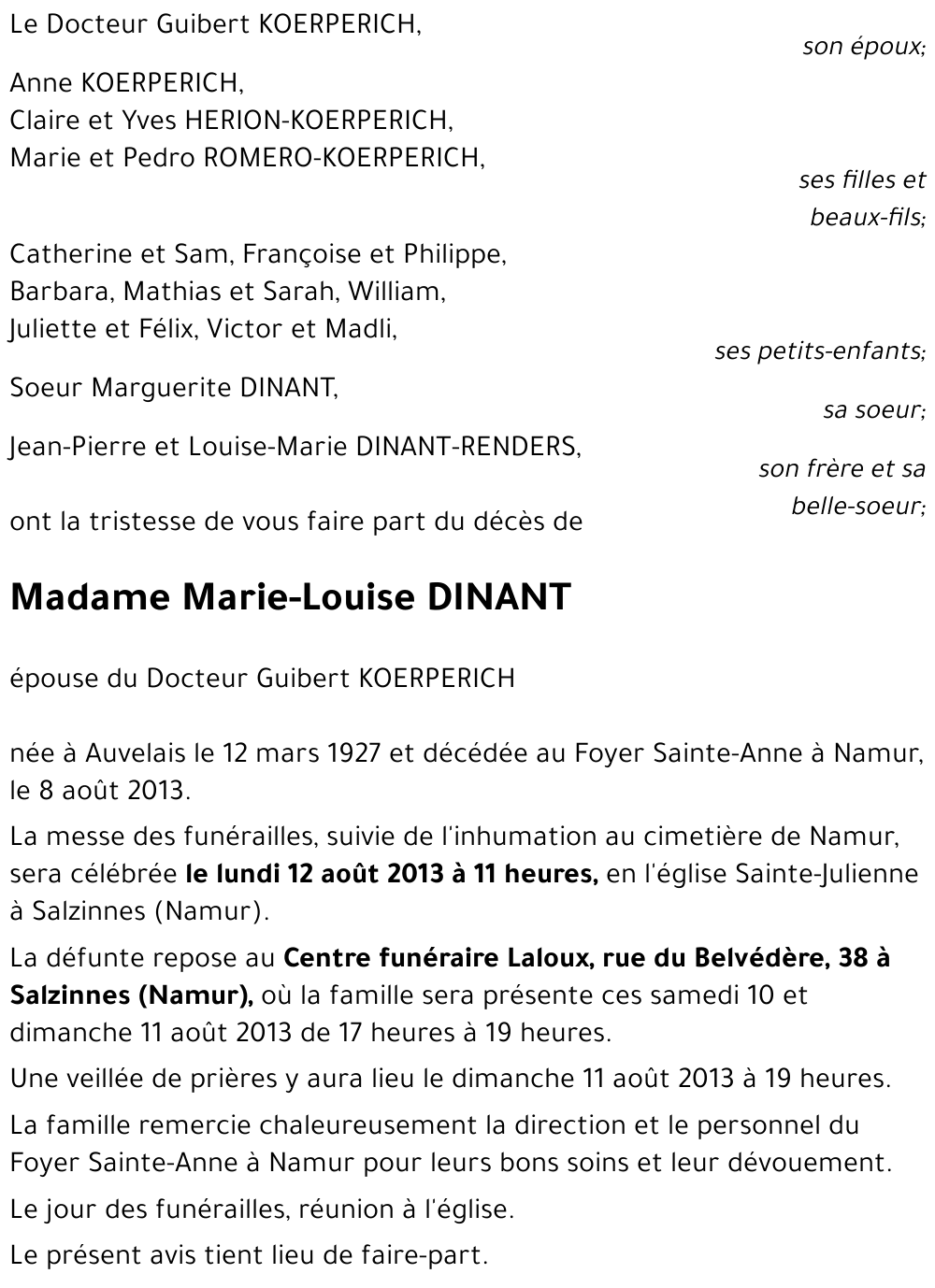 Marie-Louise DINANT